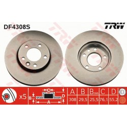 Tarcze hamulcowe przód  TRW DF4308S
