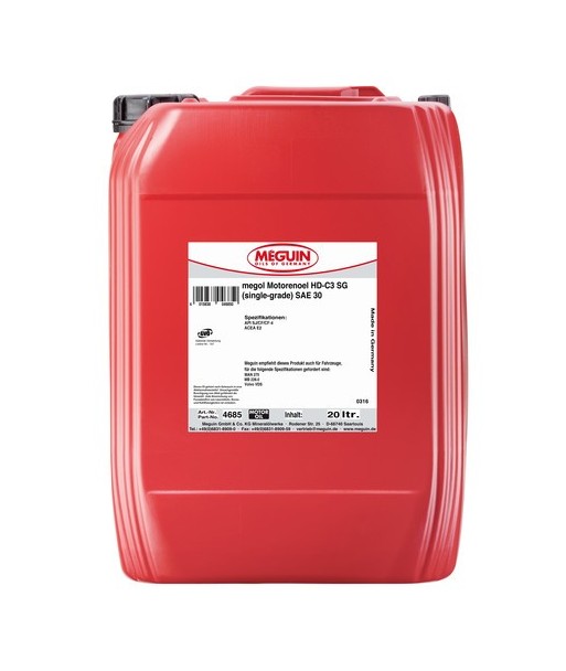 Olej Meguin HD-C3 SG (single-grade) SAE 30 20L 4685 Olej Meguin HD-C3 SG (single-grade) SAE 30 20L 4685