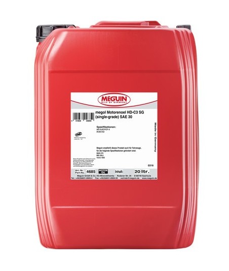 Olej Meguin HD-C3 SG (single-grade) SAE 30 20L 4685