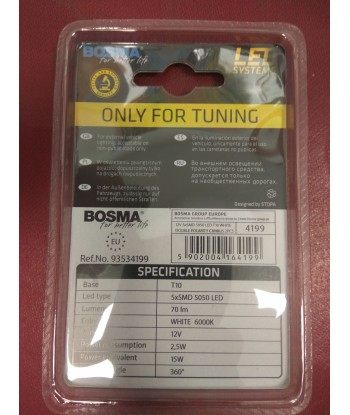Żarówka 12v Bosma W5W 5x LED SMD5050 CANBUS 2SZT