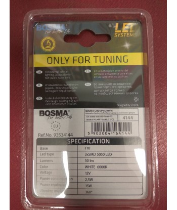 Żarówka 12v Bosma W5W 3x LED SMD5050 CANBUS 2SZT