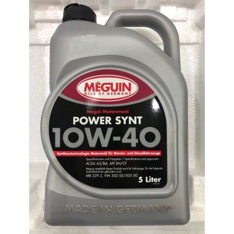 Olej silnikowy Meguin megol Motorenoel Power Synt SAE 10W-40 5 L Olej silnikowy Meguin megol Motorenoel Power Synt SAE 10W-40 5 L
