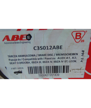 Tarcze hamulcowe tył ABE C3S012ABE