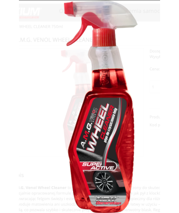 Płyn do czyszczenia felg A.M.G. Venol Wheel Cleaner Super Active krwawa felga