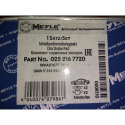 Klocki hamulcowe MEYLE 0252167720